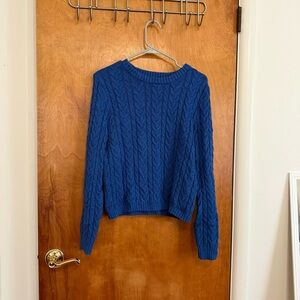 American Eagle Outfitters Vibrant Blue Cable Knit Sweater